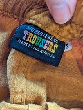 Big Bud Press Trousers Pleated Mustard Gold Cotton Size Small